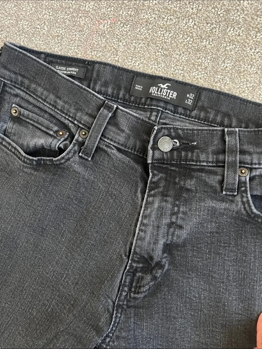 Hollister Classic Straight Black Jeans Mens 32 x 32